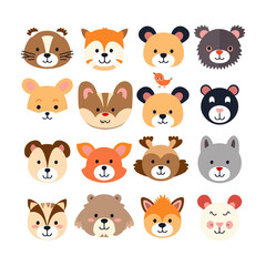 set of toy animal doll, baby monster cute doll sticker