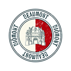 Beaumont city grunge rubber stamp