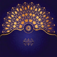 Vector golden color mandala art