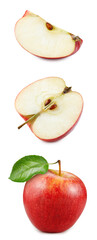 Red apple isolated on white background