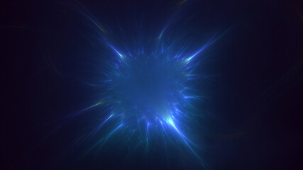 3D rendering abstract blue technology fractal background