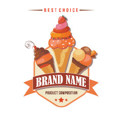 Label banner design for various snacks