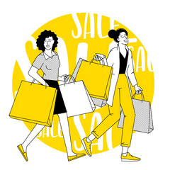 Happy shopping activity.