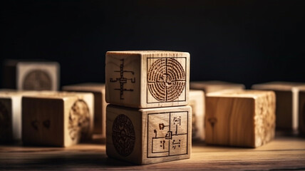 old wooden blocks