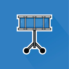 Illustration Vector of Blue Snare Drum in Flat Design