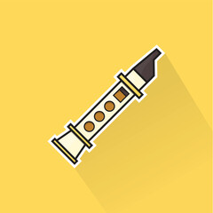 Illustration Vector of Yellow Flute in Flat Design