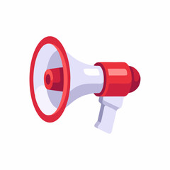 megaphone screaming vector illustration on white background, concept of join us, job vacancy and announcement in flat style design. 