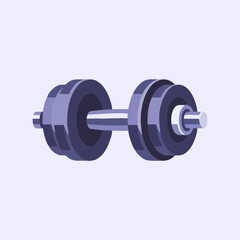 gym barbell icon vector, hebel illustration design in flat style and isolated on white background