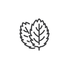 Mint leaf line icon