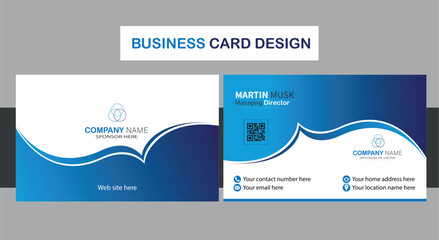 business card template, clean blue and white business card,
business card design,