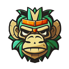 Tropical Tiki Gorilla: Embracing Polynesian Culture and Hawaiian Traditions through Tribal Masks
