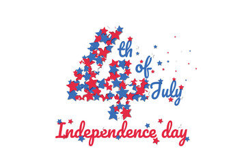 Fourth of July background design, American Independence Day vector illustration, 4th of July typography