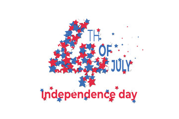 Fourth of July background design, American Independence Day vector illustration, 4th of July typography