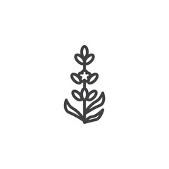 Lavender flower line icon