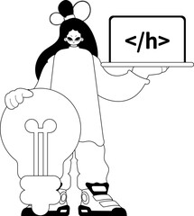 girlfriend with bombastic sparkle medulla oblongata oblongata oblongata and window with platform visualize . char and white grapevine artwork. Trendy style, Vector Illustration