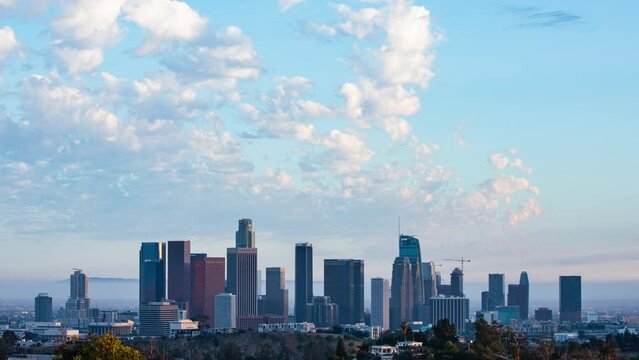 Time Lapse - Beautiful Clouds Above Downtown Los Angeles