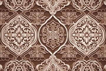 template thai pattern for seamless background, brown and white color