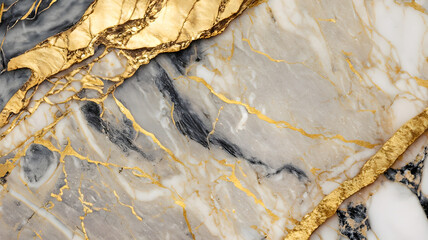 Natural Gold Marble texture background. Marbling texture design. The abstract backdrop of marble granite stone. generative ai