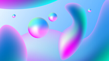 Set of colorful vivid vibrant gradient liquid fluid abstract background