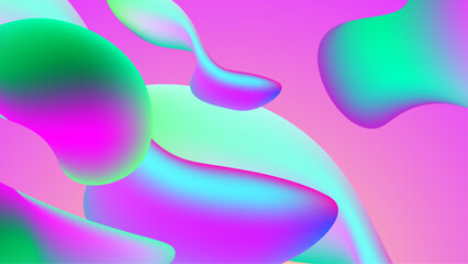 Set of colorful vivid vibrant gradient liquid fluid abstract background