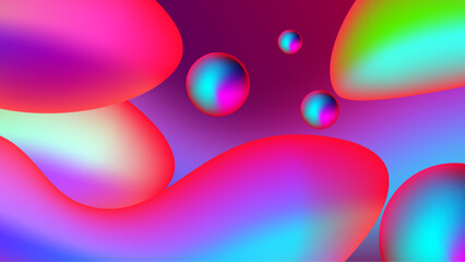 Set of colorful vivid vibrant gradient liquid fluid abstract background