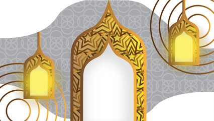 Arabic Islamic Elegant White Luxury Ornament Background