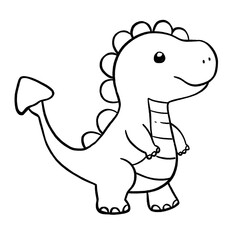 Cute dinosaur line for coloring