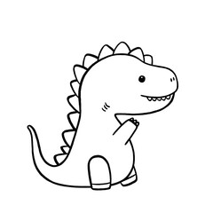 Cute dinosaur line for coloring