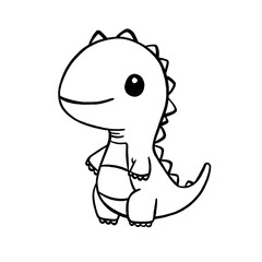 Cute dinosaur line for coloring