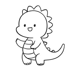 Cute dinosaur line for coloring
