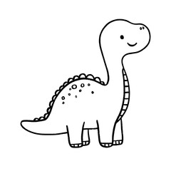 Cute dinosaur line for coloring