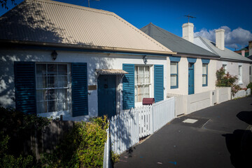 Colonial houses on Arthurs Circus, Hobart, Tasmania