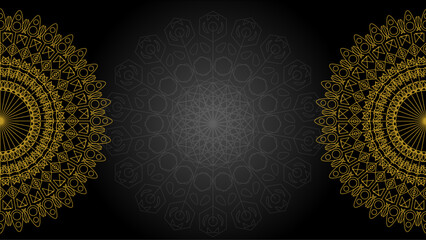 Luxury golden mandala label background.