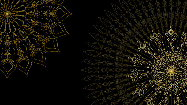 Luxury mandala background with golden arabesque pattern arabic islamic east style.