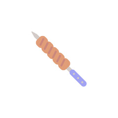 Shish kebab on skewer flat icon