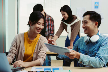 Team of Creative Web, Graphic Designer planning, drawing website ux ui app for mobile phone application and development template layout, process to developing prototype wireframe.