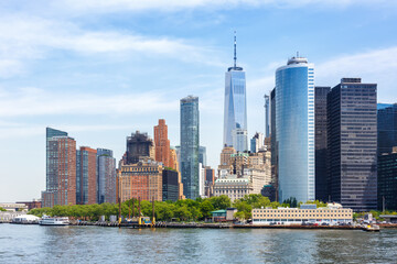 New York City skyline of Manhattan with World Trade Center skyscraper in the United States