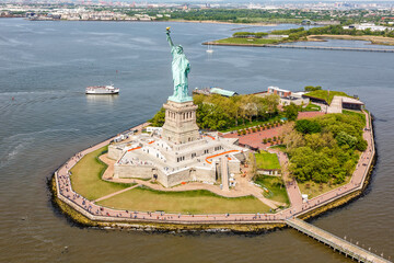 New York City Statue of Liberty aerial view in the United States © Markus Mainka