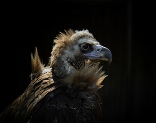 Cinereus Vulture Bird looking forward
