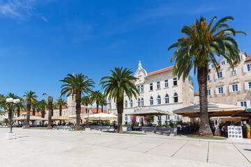Fototapeta na wymiar Promenade at the old town of Trogir vacation in Croatia