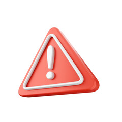 3d caution warning danger alert sing icon illustration render