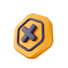 3d caution warning danger alert sing icon illustration render