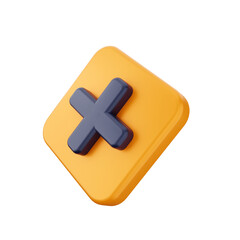 Fototapeta premium 3d caution warning danger alert sing icon illustration render