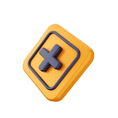3d caution warning danger alert sing icon illustration render