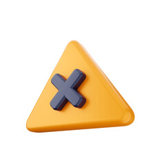 Obraz premium 3d caution warning danger alert sing icon illustration render