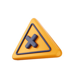 3d caution warning danger alert sing icon illustration render