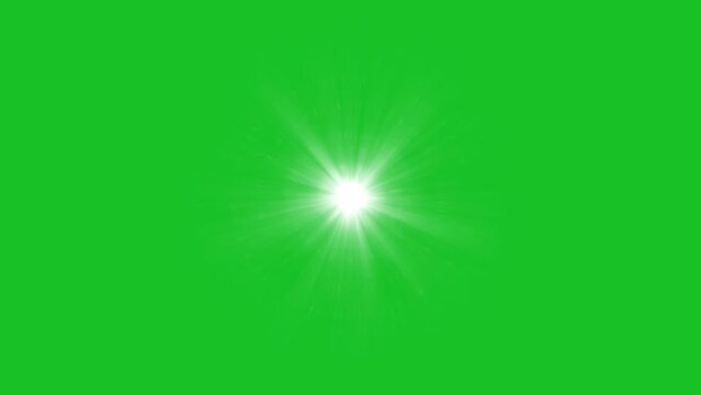 Blinking star on green screen background motion graphic effects. 