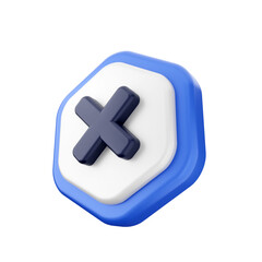 Obraz premium 3d caution warning danger alert sing icon illustration render