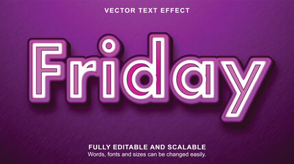 Friday text style vector editable text effect