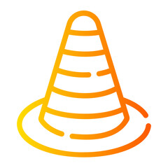 traffic cone Line Gradient Icon